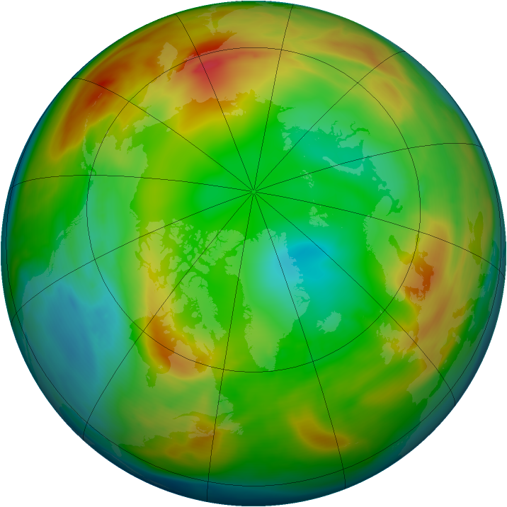 Arctic ozone map for 24 January 2005